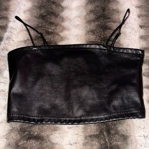 SHEIN leather crop top
